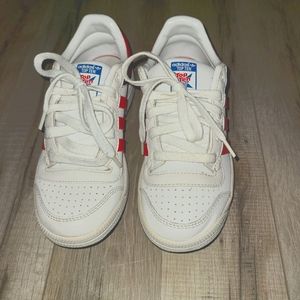 ADIDAS, Boys Shoes, Size 2, Red & White